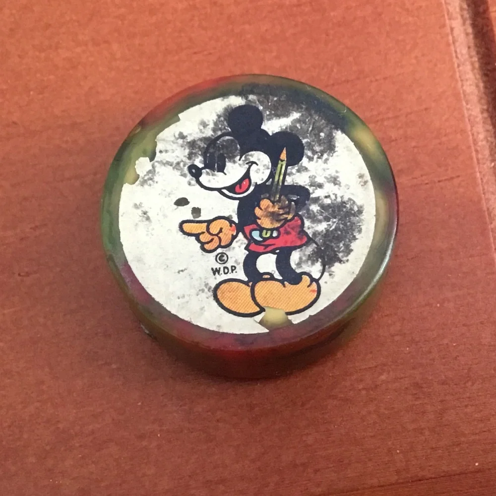 Rare Vintage Disney Mickey Mouse Bakelite Pencil Sharpener -Circa 1940's